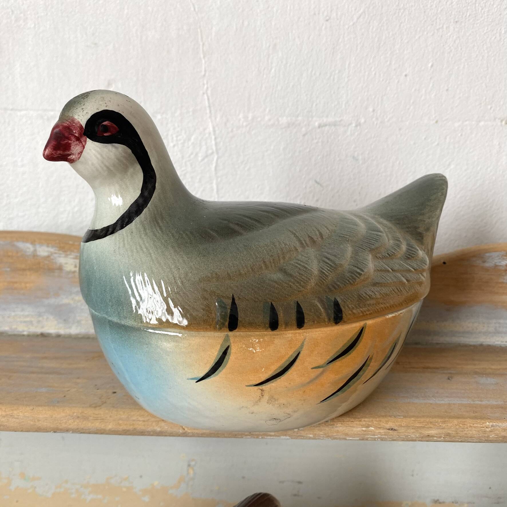 Ceramic partridge, zoomorphic terrines by Michet Caugant.