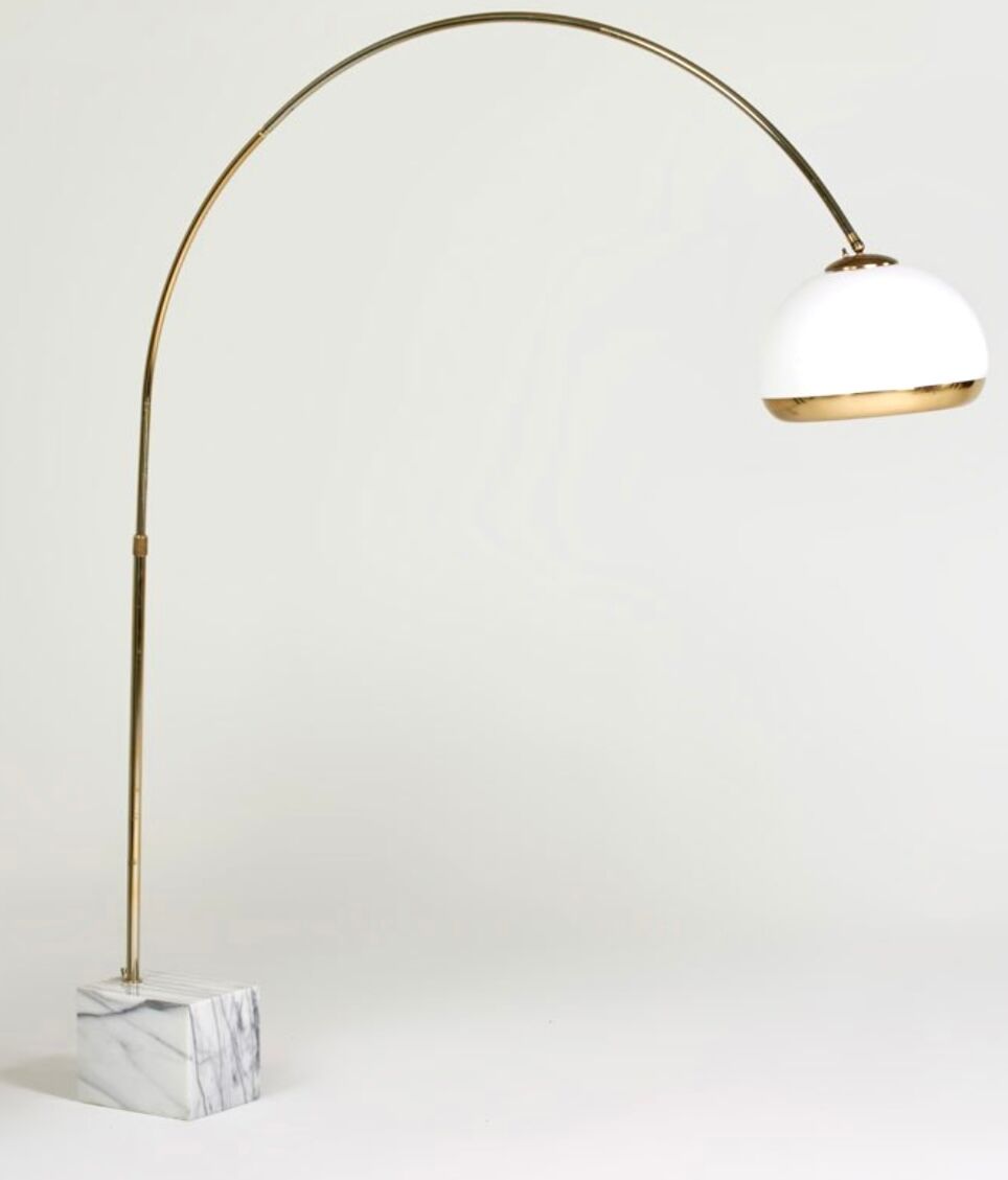 Arc floor lamp by Harvey Guzzini brass model