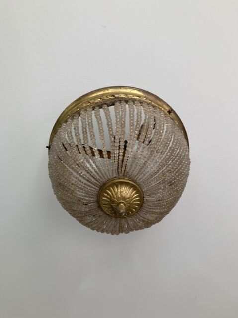 Lustre/basket ceiling / brass hot air balloon and glass
