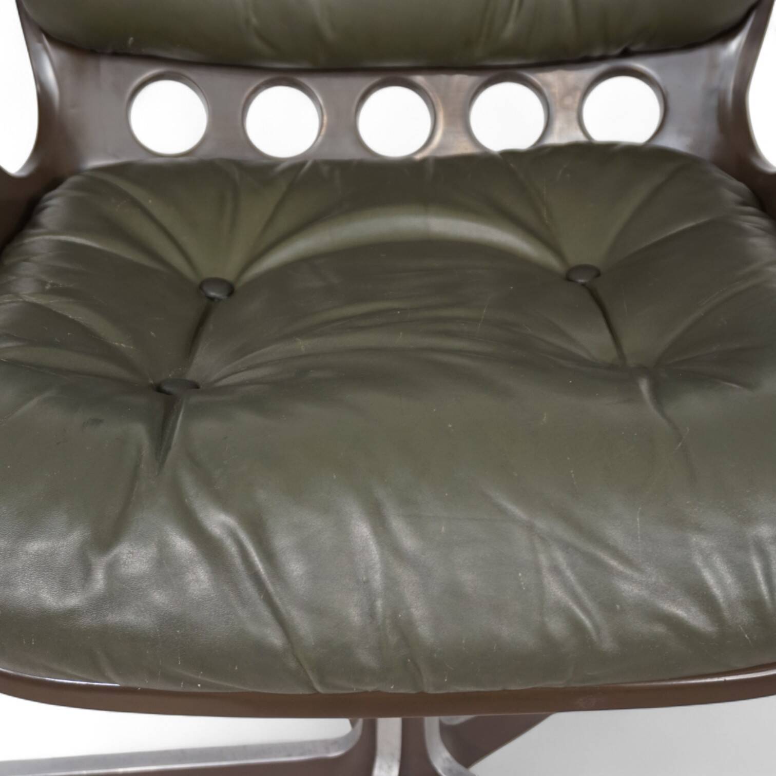 Stoll Giroflex 7112 Space Age leather office chair by Martin Stoll, 1970