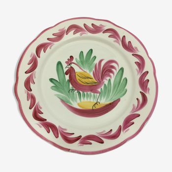 Old porcelain rooster plate