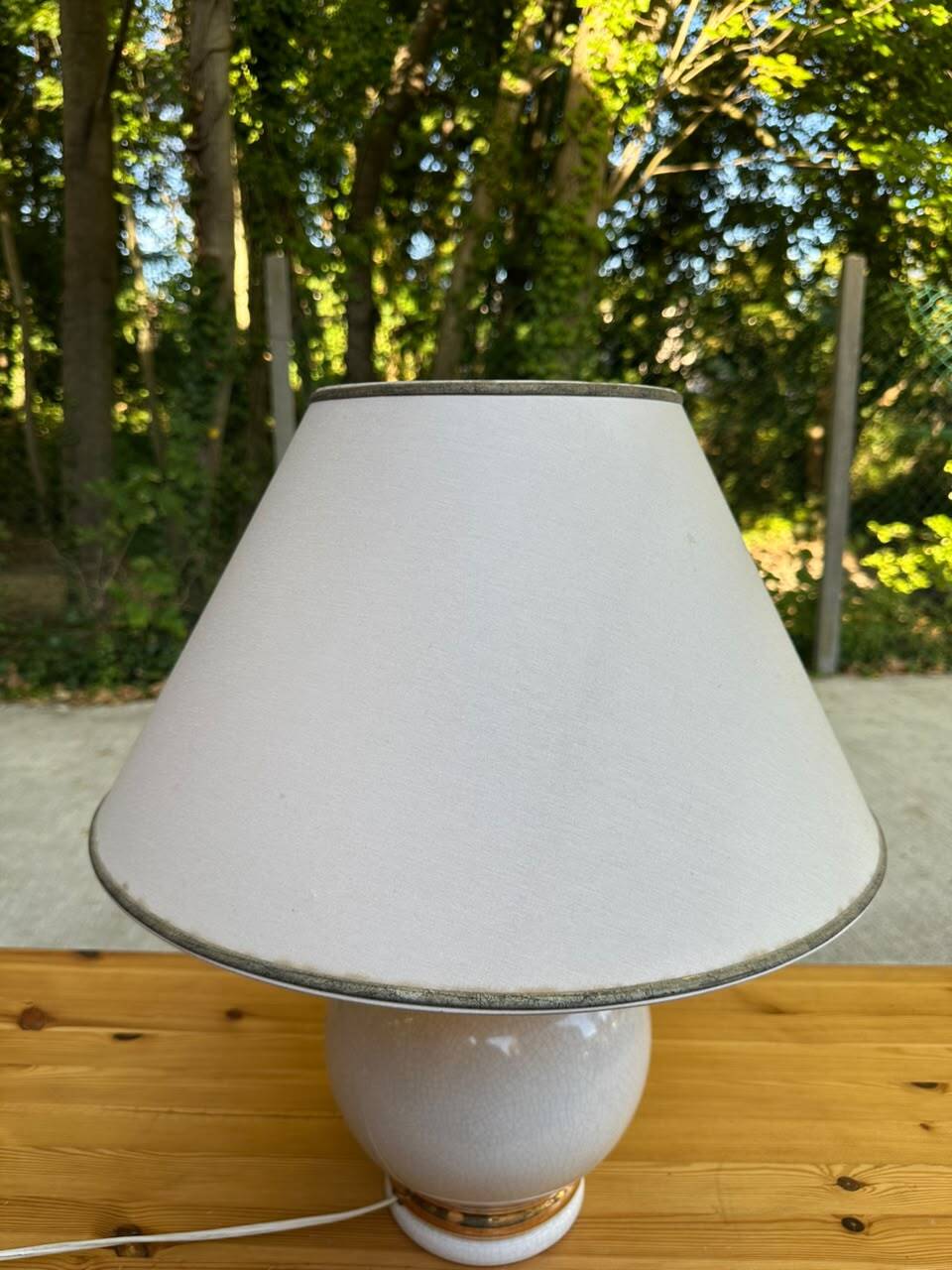 Vintage table lamp in crackled ceramic Rosagaso Spain 1990