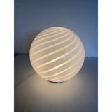 Contemporary murano spiral white murano glass table lamp