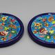 2 beautiful ceramic bottle coasters longwy enamels floral decor