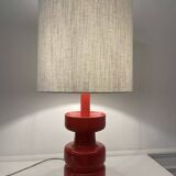 Mid-Century Modern Red Ceramic Table Lamp, 1960s