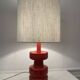 Mid-Century Modern Red Ceramic Table Lamp, 1960s