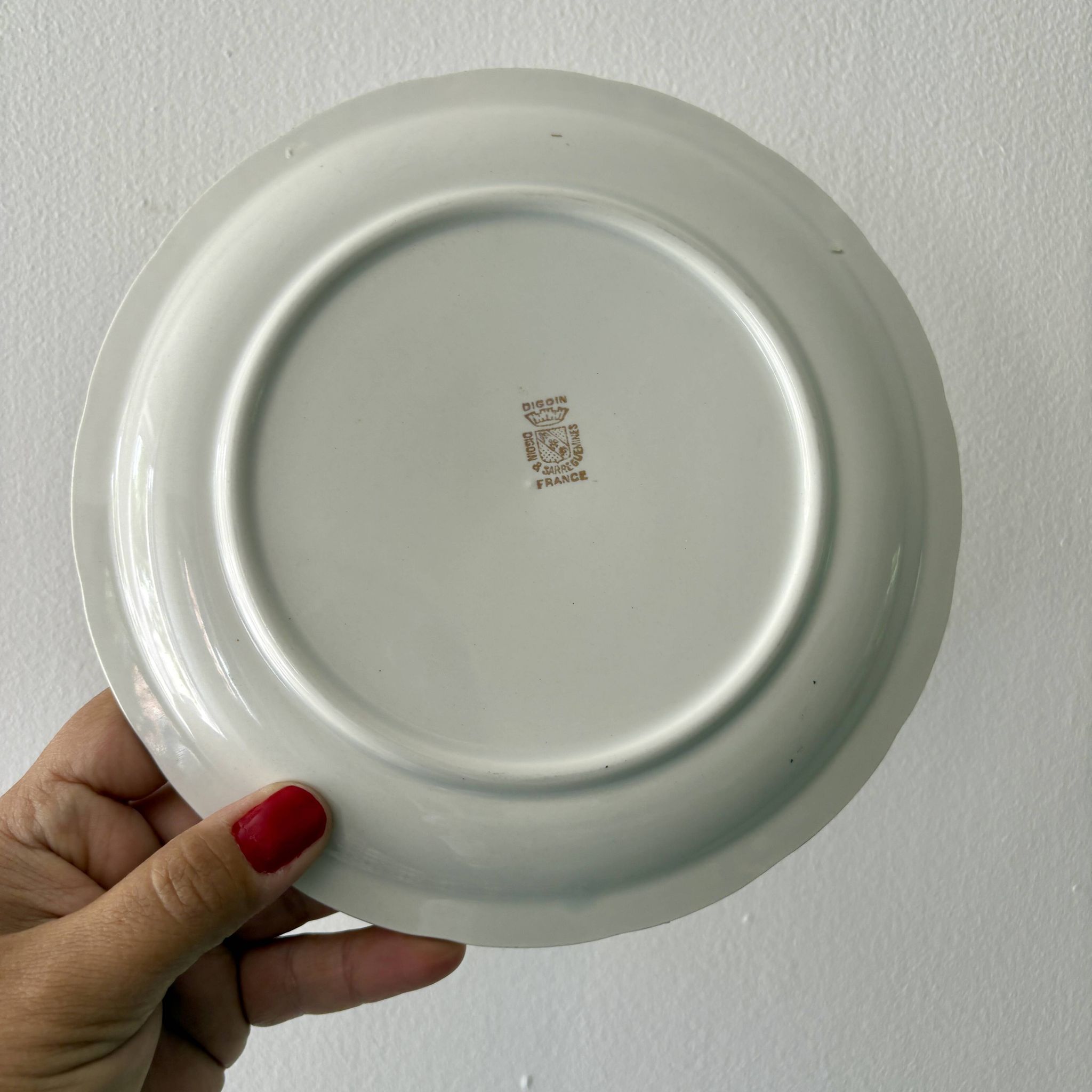 Set of 6 vintage dessert plates, "Indian Tree" pattern by Digoin