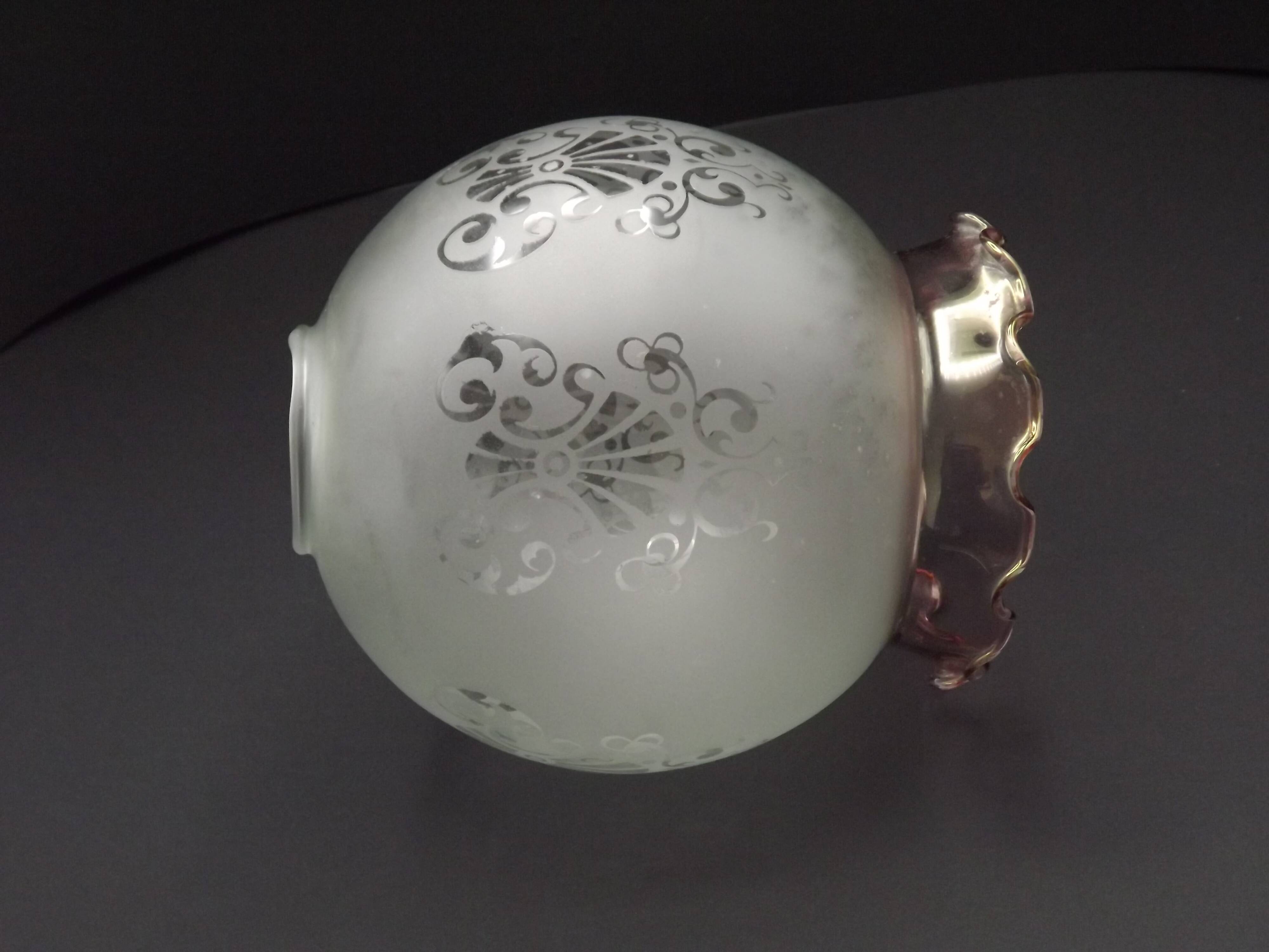 French Vintage Mid Century Decorative Replacement Shade Pink Frilled Edge