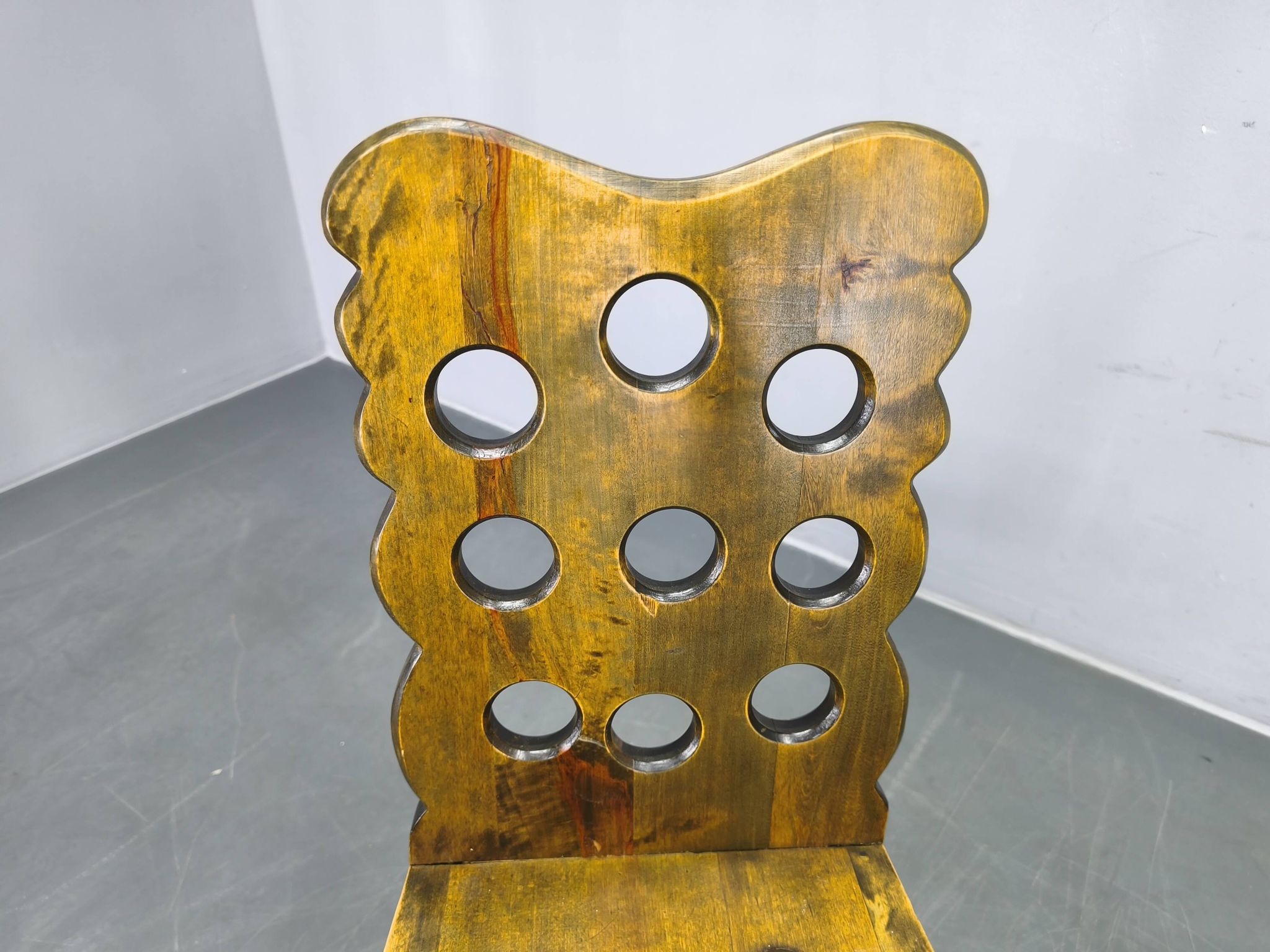 Set of 3 Brutalist Wooden Chairs, Czechoslovakia, 1950s
