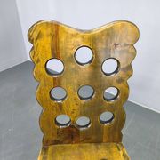 Set of 3 Brutalist Wooden Chairs, Czechoslovakia, 1950s