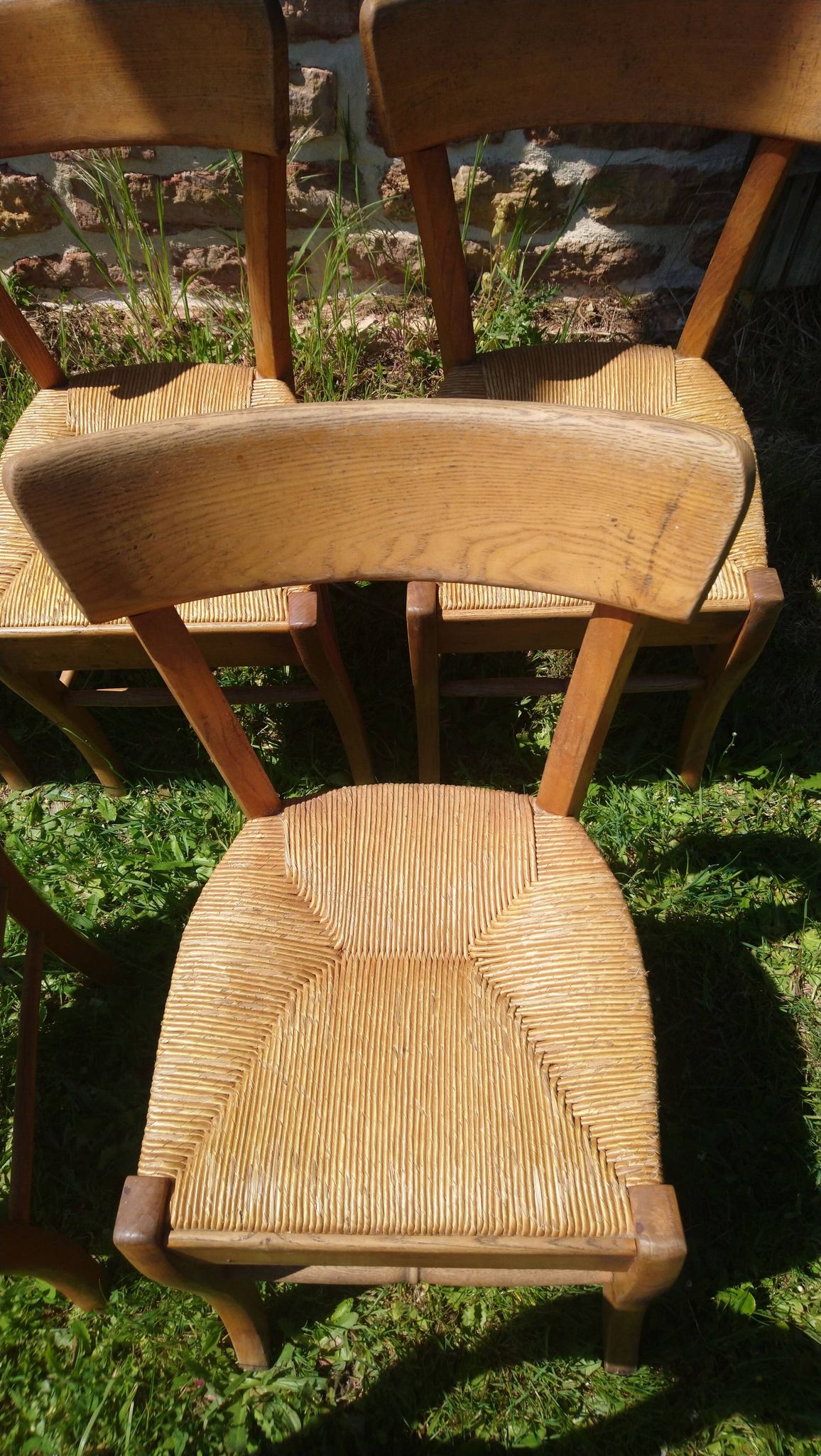 6 bistro chairs in straw and beech