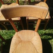 6 bistro chairs in straw and beech
