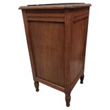 French Art Deco Oak Bedside Table with marble top