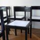 Ensemble de 6 chaises à manger noir et blanc du milieu du siècle