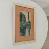 Antique Watercolor Painting Signed J.Richter "Marne a Gournay"