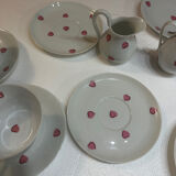 Breakfast Service D. Porthault Limoges Pink Hearts 10 Pcs