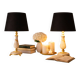 Lampe de prestige Onyx véritable et bronze doré ciselé