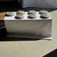 Set of 7 handmade grey glazed ceramic deep plates D18.5 H5.
