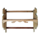 Etagère murale ancienne en bois brut - vert patiné