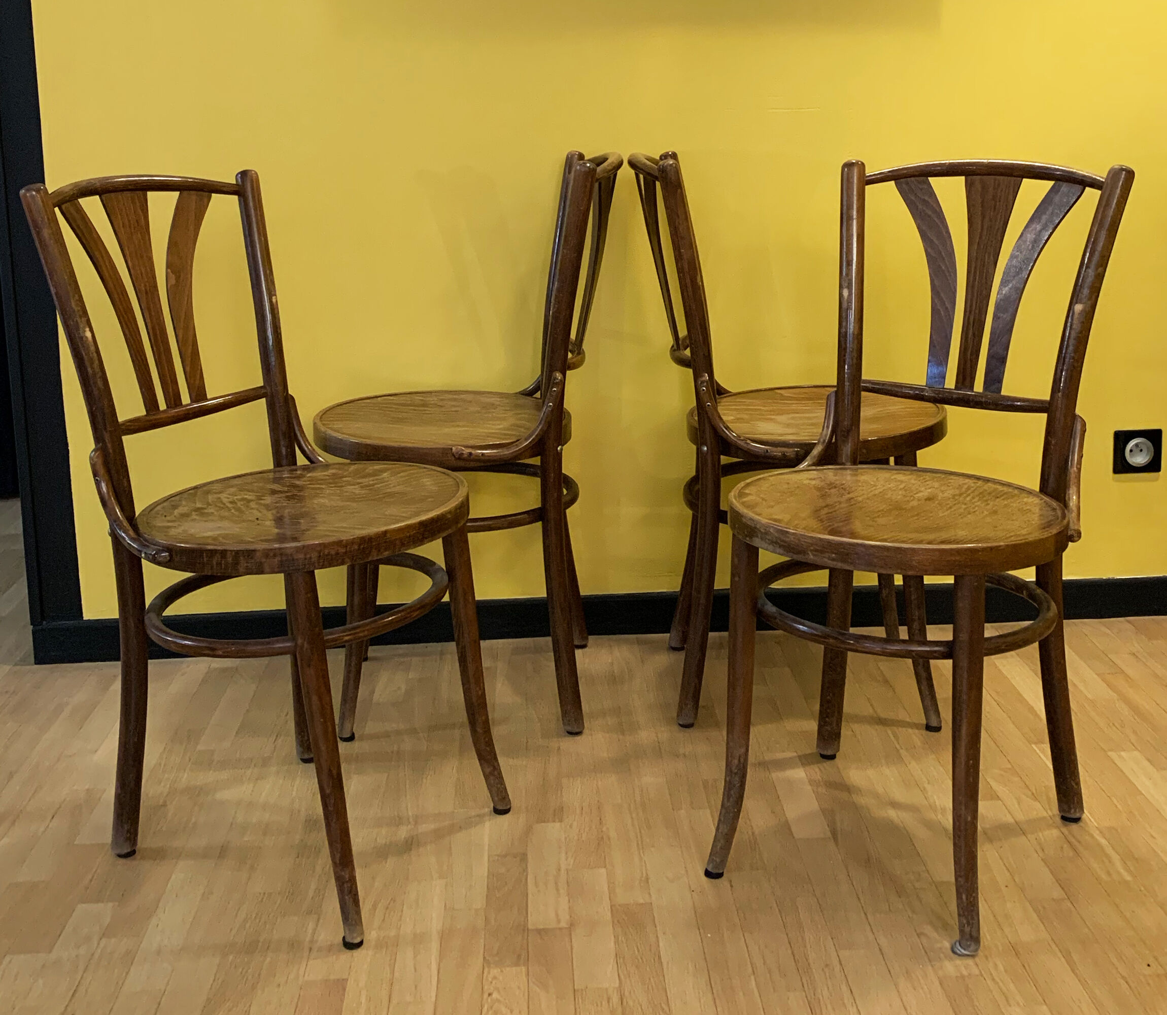 Lot of 4 bistro chairs Thonet