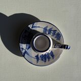 Dutch white and blue candlestick with windmill pattern H5 D10