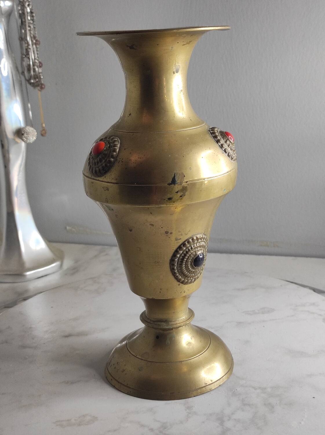 Antique gilded brass vase