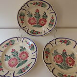 3 signed HB floral hollow plates