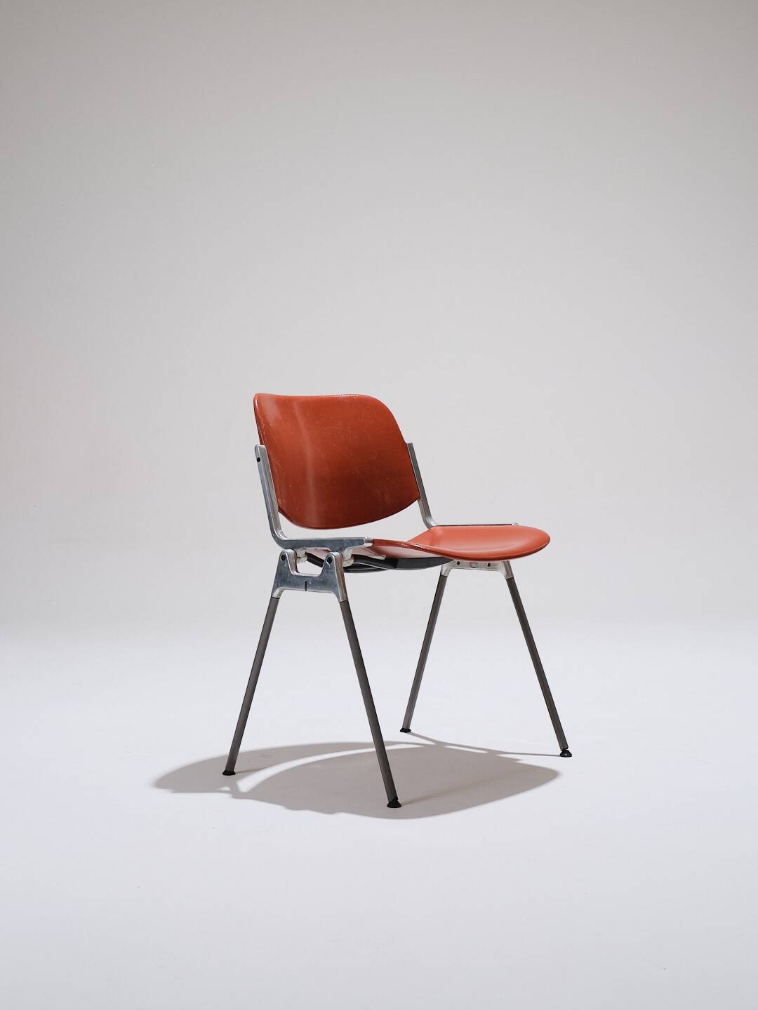 Set de 4 chaises empilables dsc 106 orange, Castelli, G. Piretti, 1970s