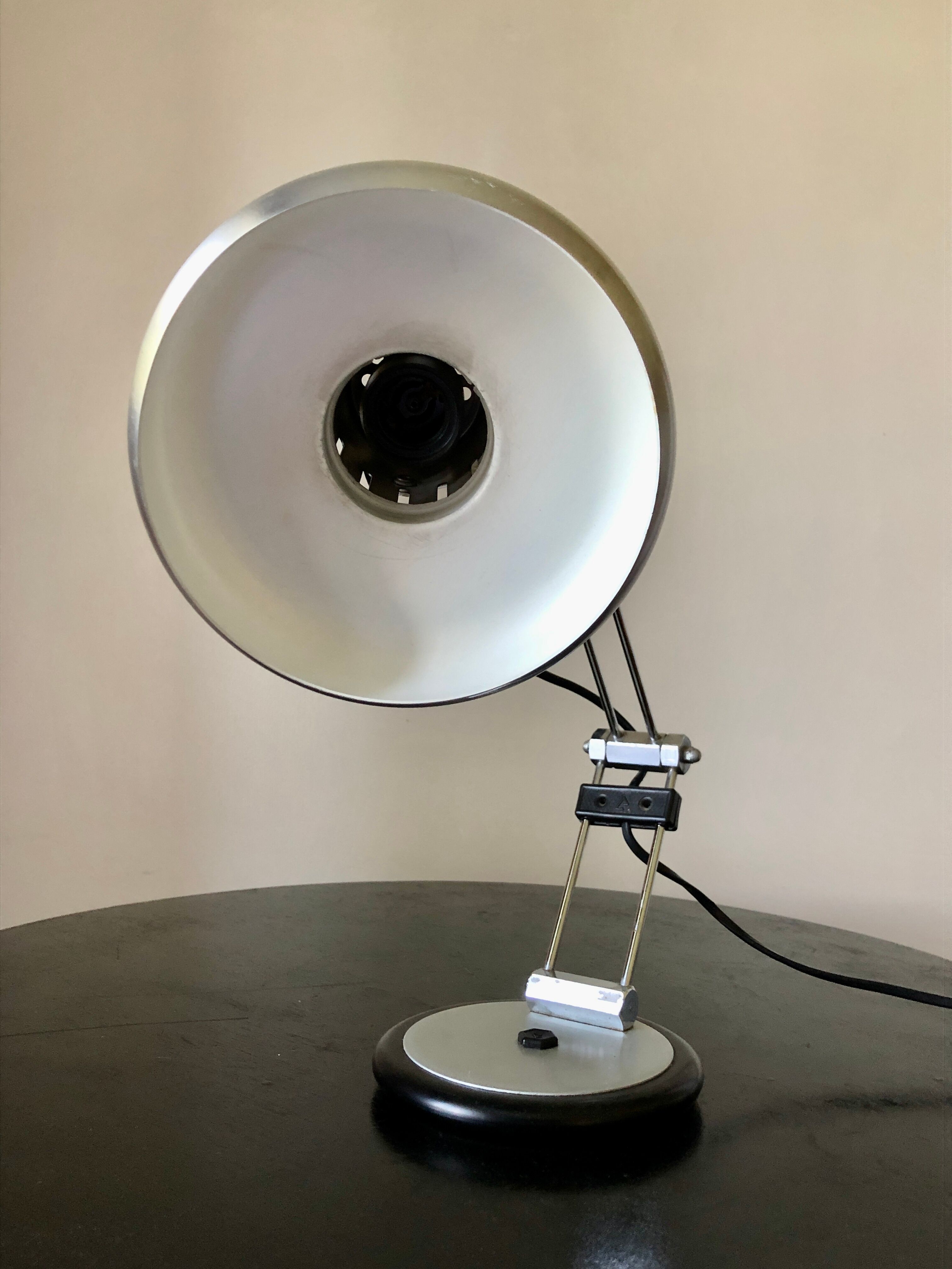 Brushed metal Aluminor lamp 1970