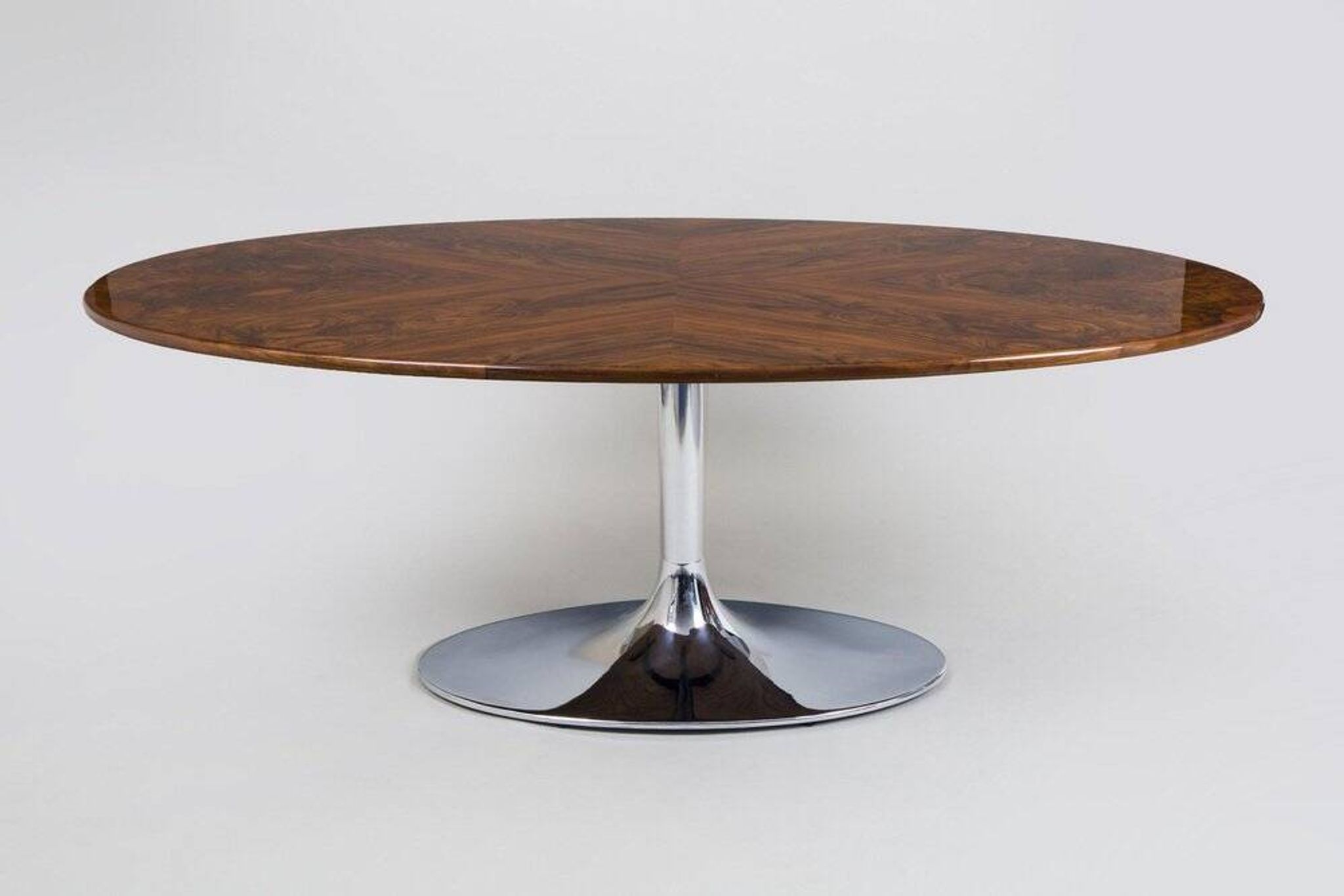 Mid-Century Dining Table in Walnut and Chrome by Kovona, Czech, 1960s