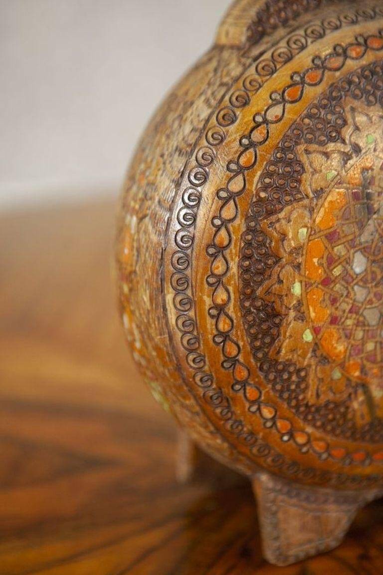 20th-Century Ornately Wooden Water Bottle, 1890s