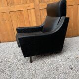 Vintage black Skaï armchair 1960/70