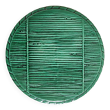 Green ceramic straw effect trivet