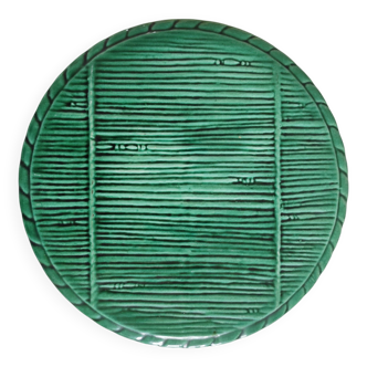 Dessous de plat en céramique verte effet pailles