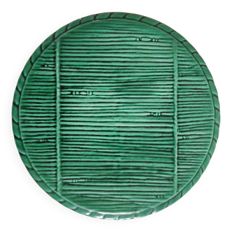 Green ceramic straw effect trivet