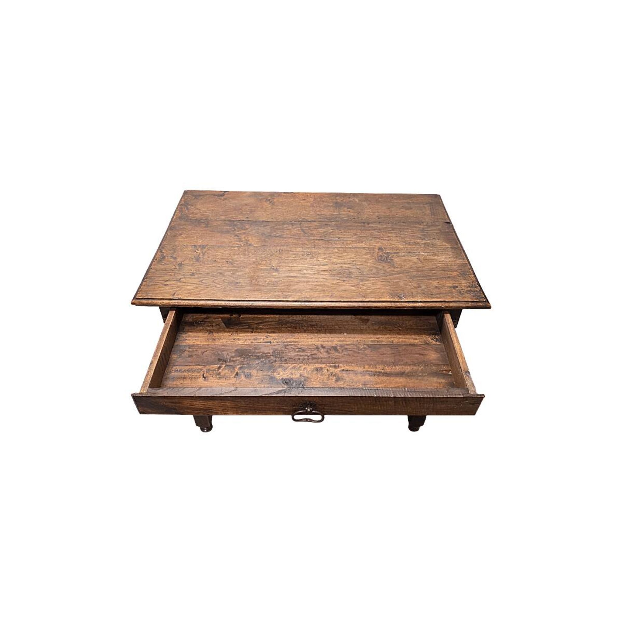 French Louis XIII style oak table with drawer, early 1700s