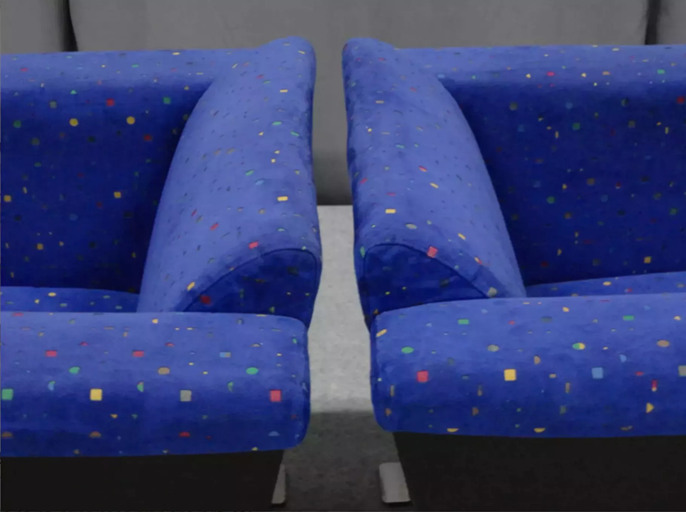 Pair of velvet armchairs, 1970