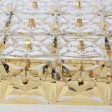 Large recessed lamp in faceted crystal by Kinkeldey, Germany, 1970s.