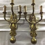Paire d'appliques empire en bronze