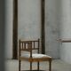 Antique French corner chair handcrafted with lamb's wool, early 20th century.