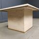 Table basse vintage en travertin et laiton par Fedam, années 1970
