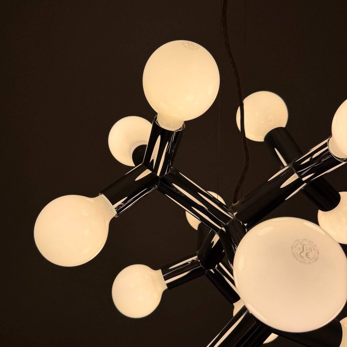 Space Age Atomic Chrome Chandelier by J.T. Kalmar, Germany, 1970