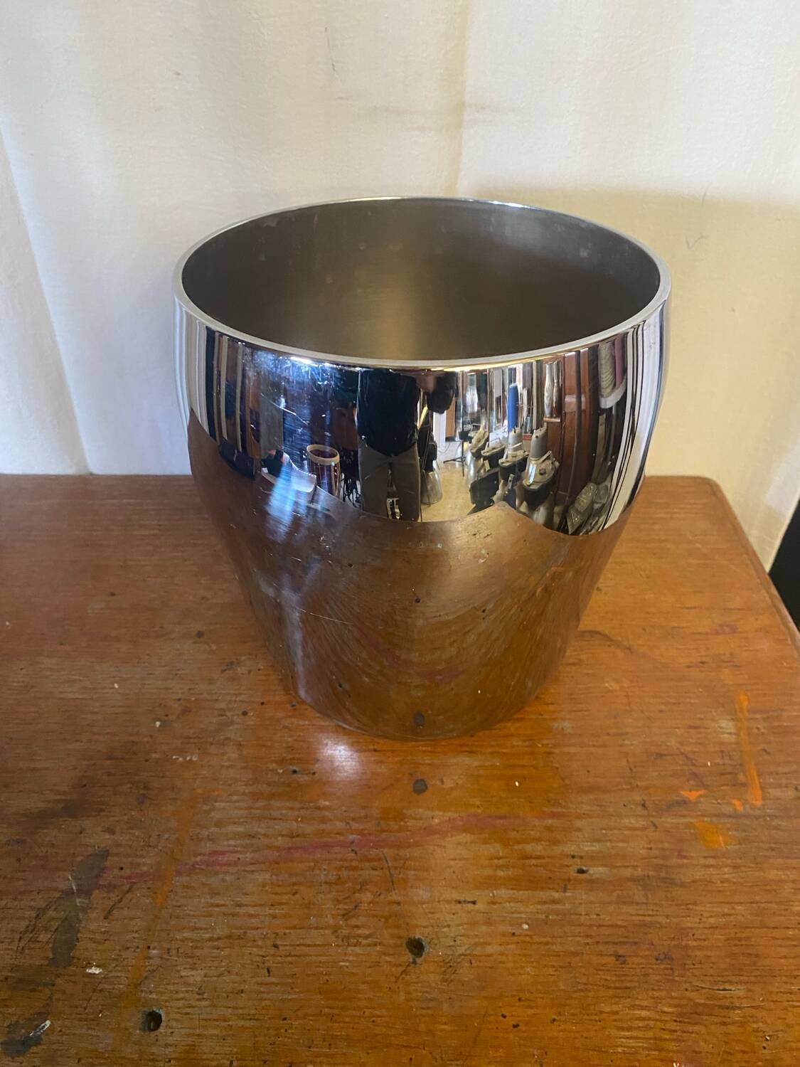 Vintage Alessi Champagne Bucket, Model 872, Polished Stainless Steel, Made in Italy