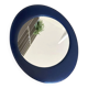 Oval wall mirror 1970s blue faux leather