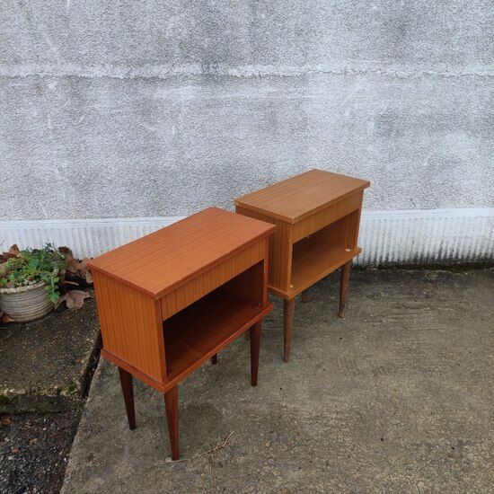 Pair of bedside tables, vintage nightstands