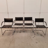 Set of 4 black armchairs