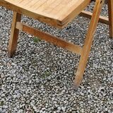 Set of 6 folding chairs in solid beech from the 70s