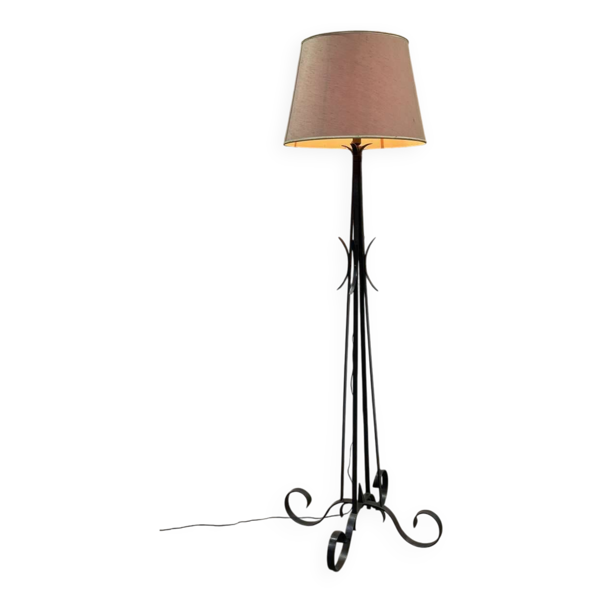 1930s wrought iron floor lamp