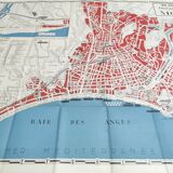 Tourist plan map of Nice 1950 Côte d'Azur