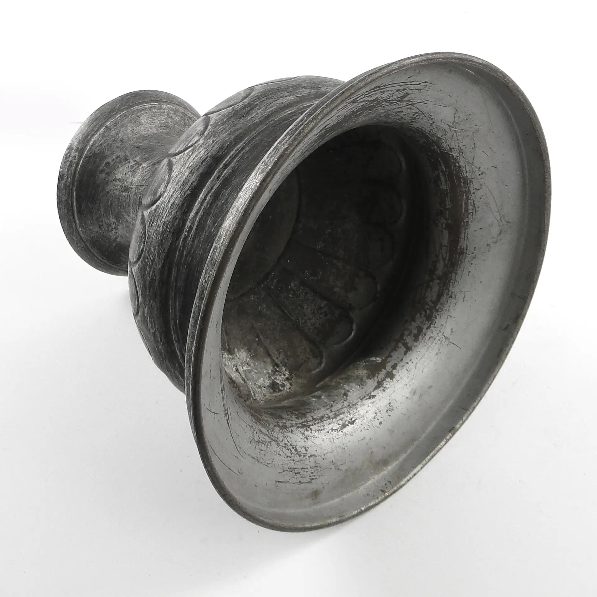 Planter, art nouveau, metal, Poland, 1950s